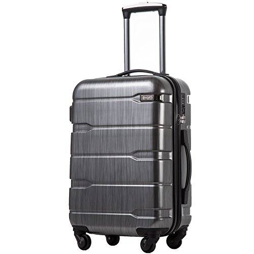 Front. DORLUKFU - Luggage PC+ABS Hardshell Suitcase with TSA Lock, Spinner Carry On Lightweight（Charcoal, 20in） - Charcoal.