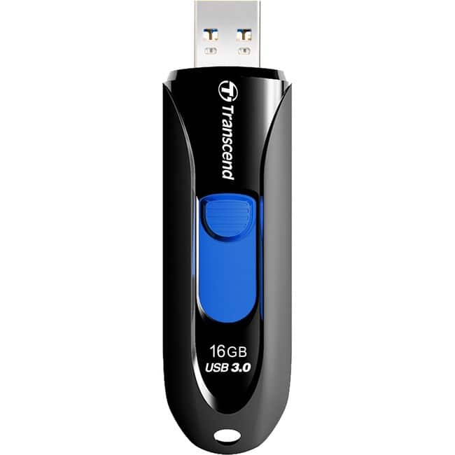Transcend - 16GB JetFlash 790 USB 3.0 Flash Drive - 16 GB - USB 3.0 - Black, Blue - Black,Blue