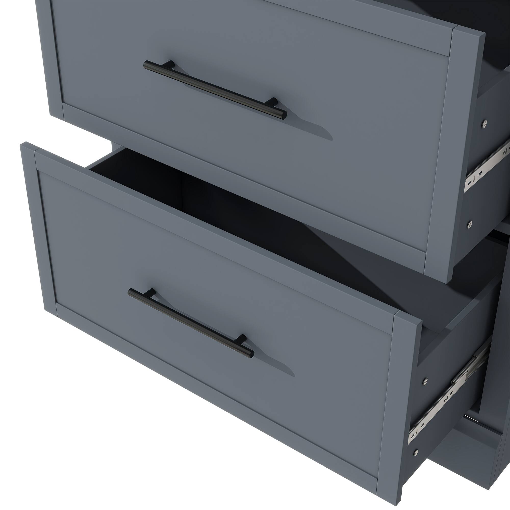 Alt View 7. Spaco - Spaco Freestanding Pantry Cabinet with Drawer, Adjustable Shelves for Kitchen Storage, Modern Coffee Bar Buffet - Gray.