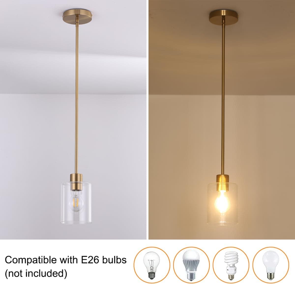 Compatible with E26 bulbs (not included)