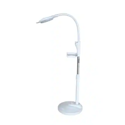 Front. Home Collection - LED Magnifying Floor Lamp with 16X Diopter Glass – Rolling Stand Light for Crafts & Work.