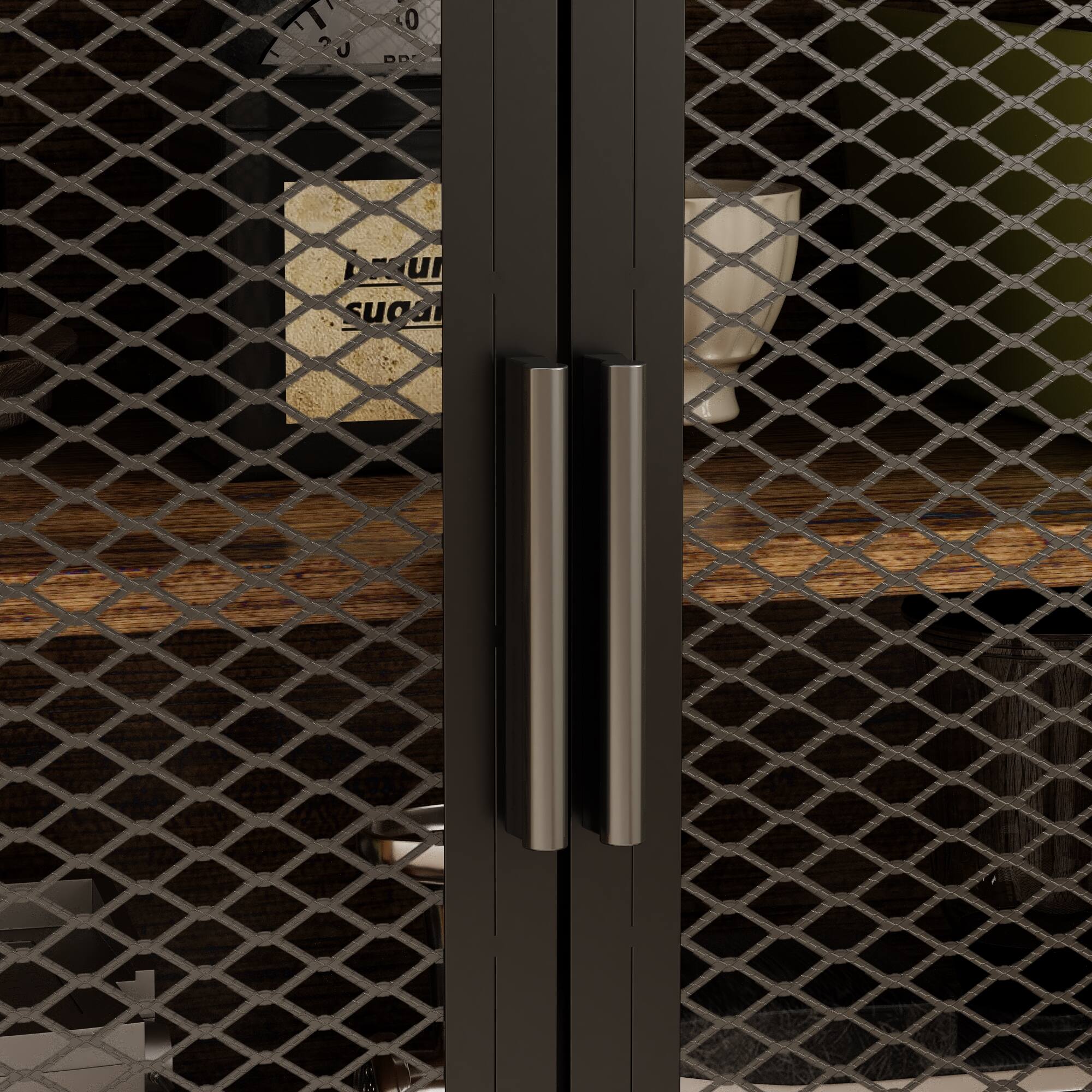 Alt View 7. FUFU & GAGA - FUFU&GAGA Industrial - Style Kitchen Storage Hutch: A Fusion of Function and Rustic Charm - Brown.