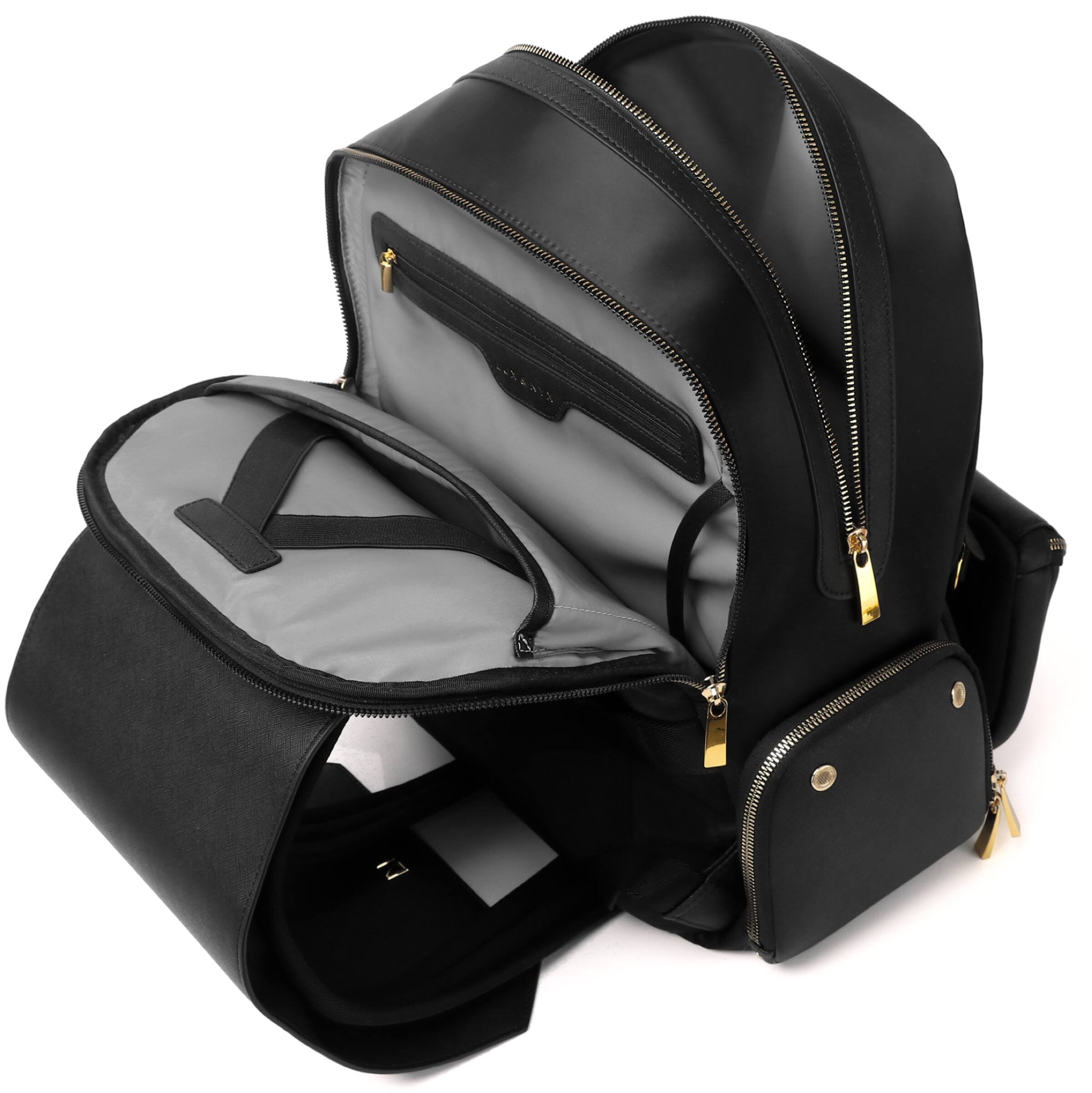 Alt View 4. Lux & Nyx - Lux & Nyx - Zoe 15" Laptop Backpack with Detachable Clutch - Black - Black.