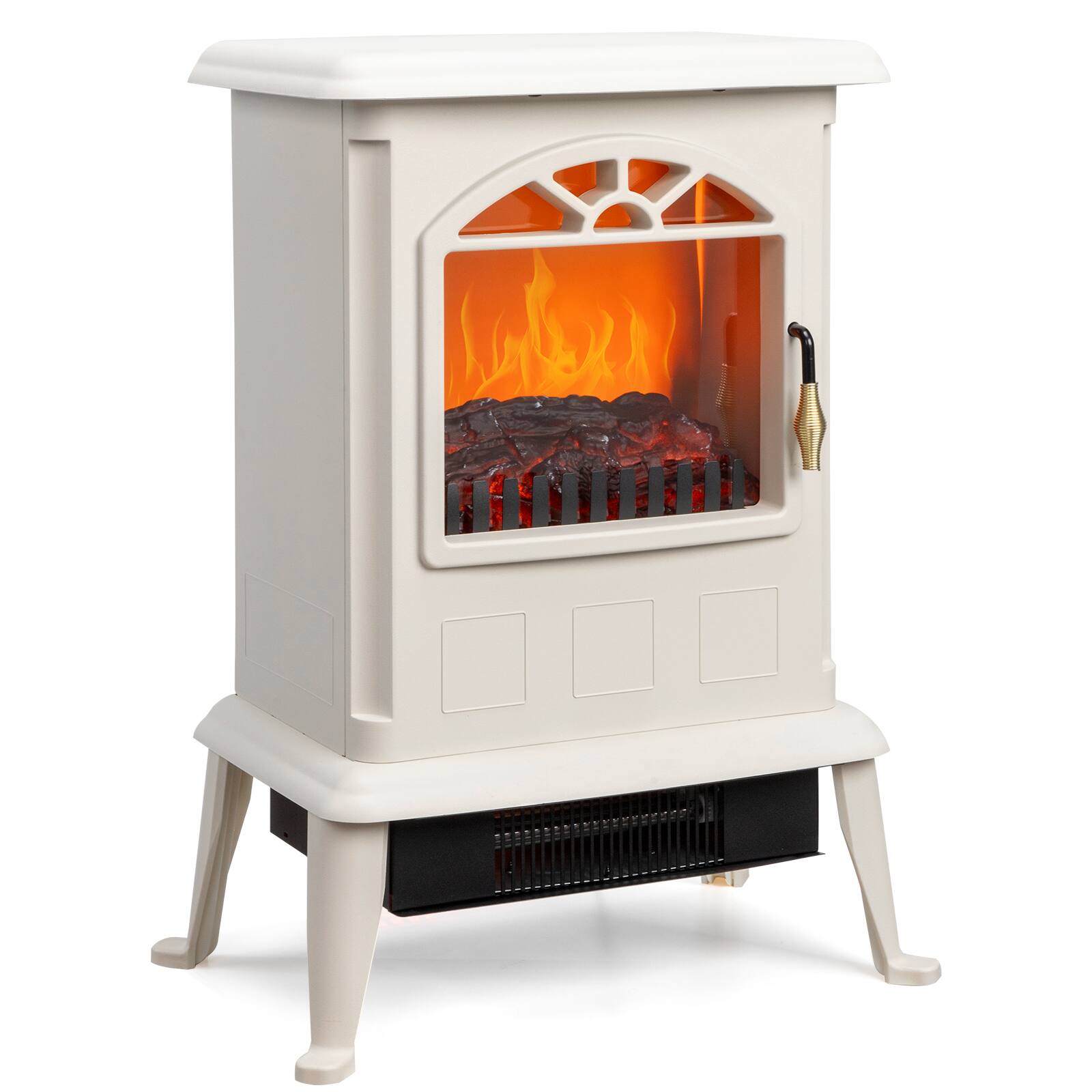 Alt View 2. Winado - Electric Fireplace Stove,1500W Infrared Heater with 3D Realistic Flame - White.