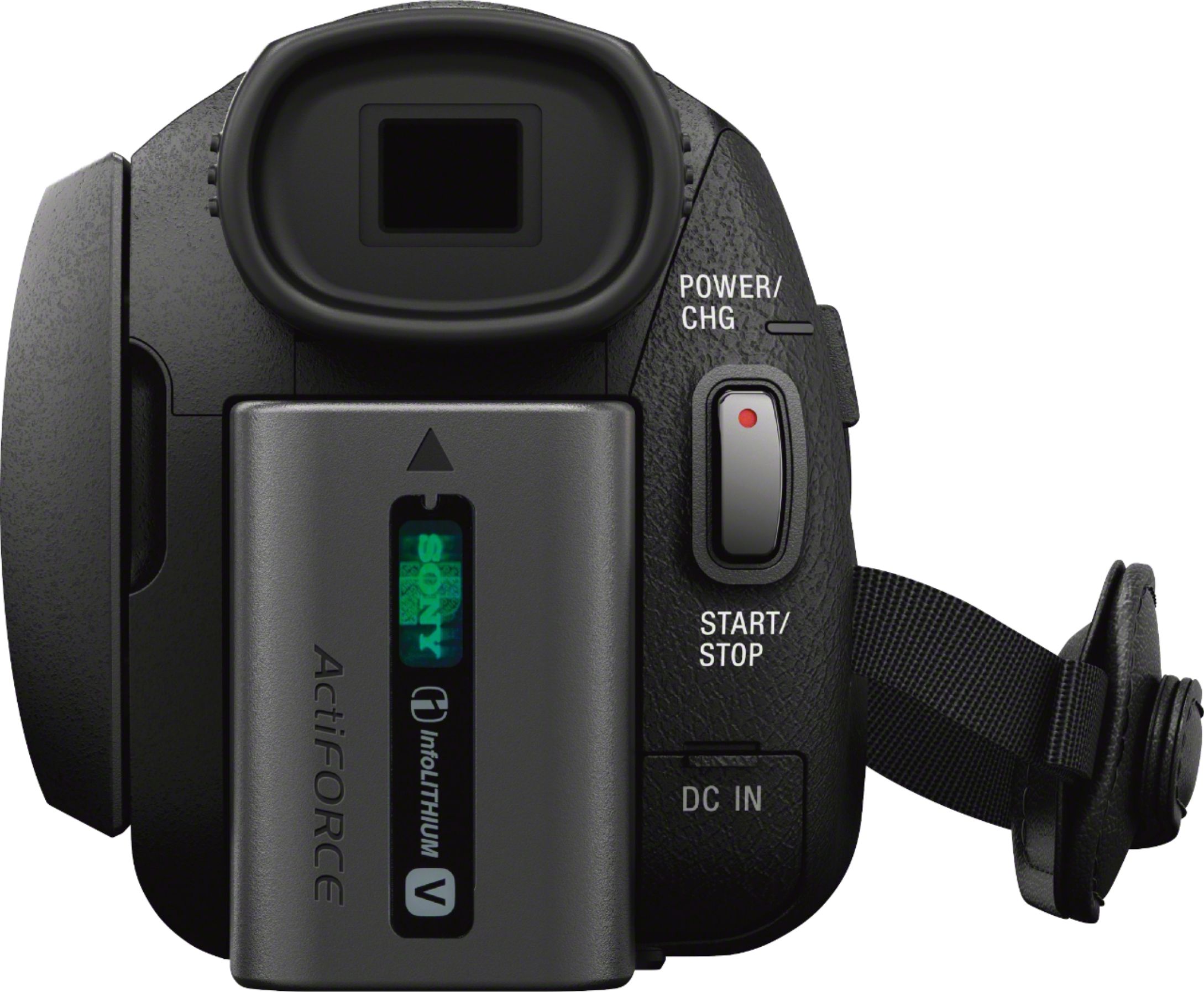 Back View: Sony - AX100 4K HD Flash Memory Premium Camcorder - Black