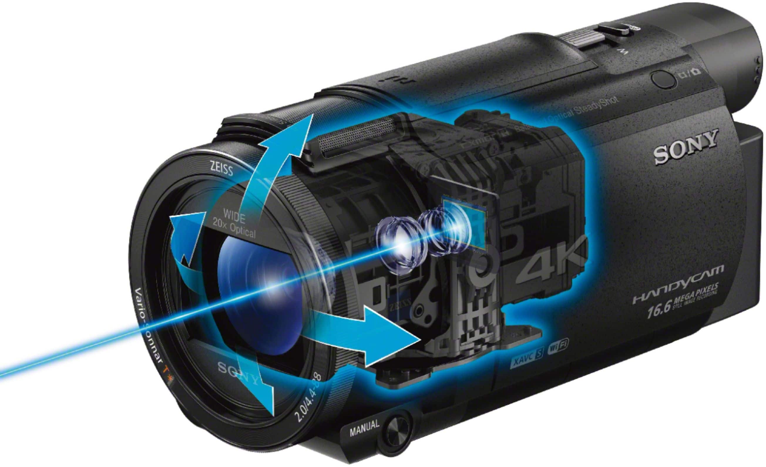 Alt View 15. Sony - Handycam AX53 4K Flash Memory Premium Camcorder - Black.