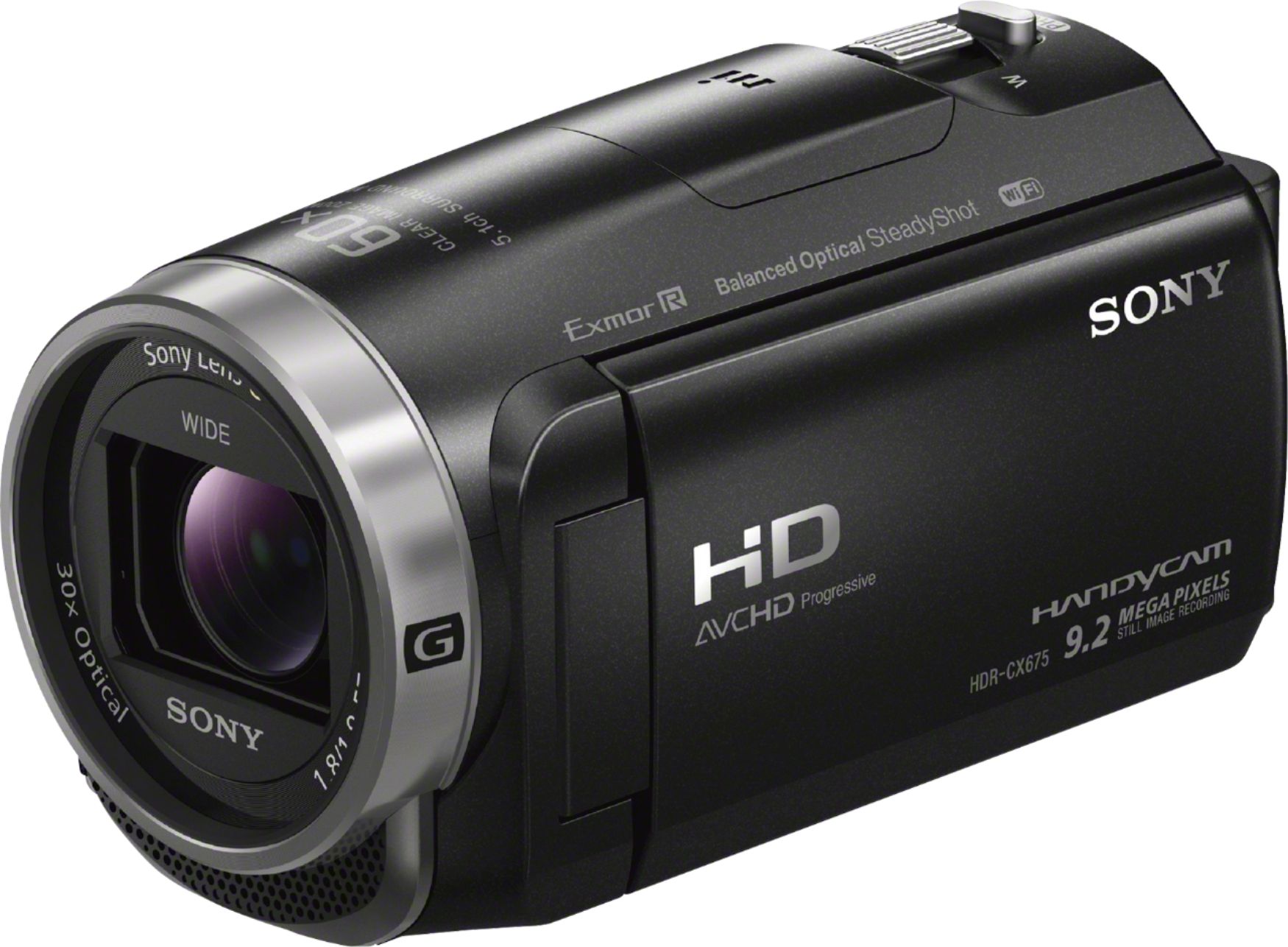 Angle View: Sony - Handycam CX675 32GB Flash Memory Camcorder - Black
