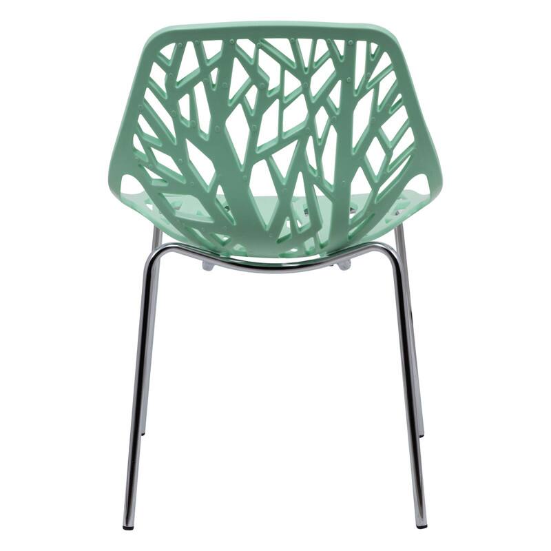 Alt View 1. LeisureMod - Asbury Stackable Modern Dining Chair with Cut Out Design and Chrome Legs Side Chair for Home Living Room - Mint.