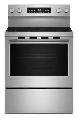 KitchenAid - 5.3 Cu. Ft. Smart Freestanding Electric Range with Convection Cooking Modes - PrintShield Stainless Finish