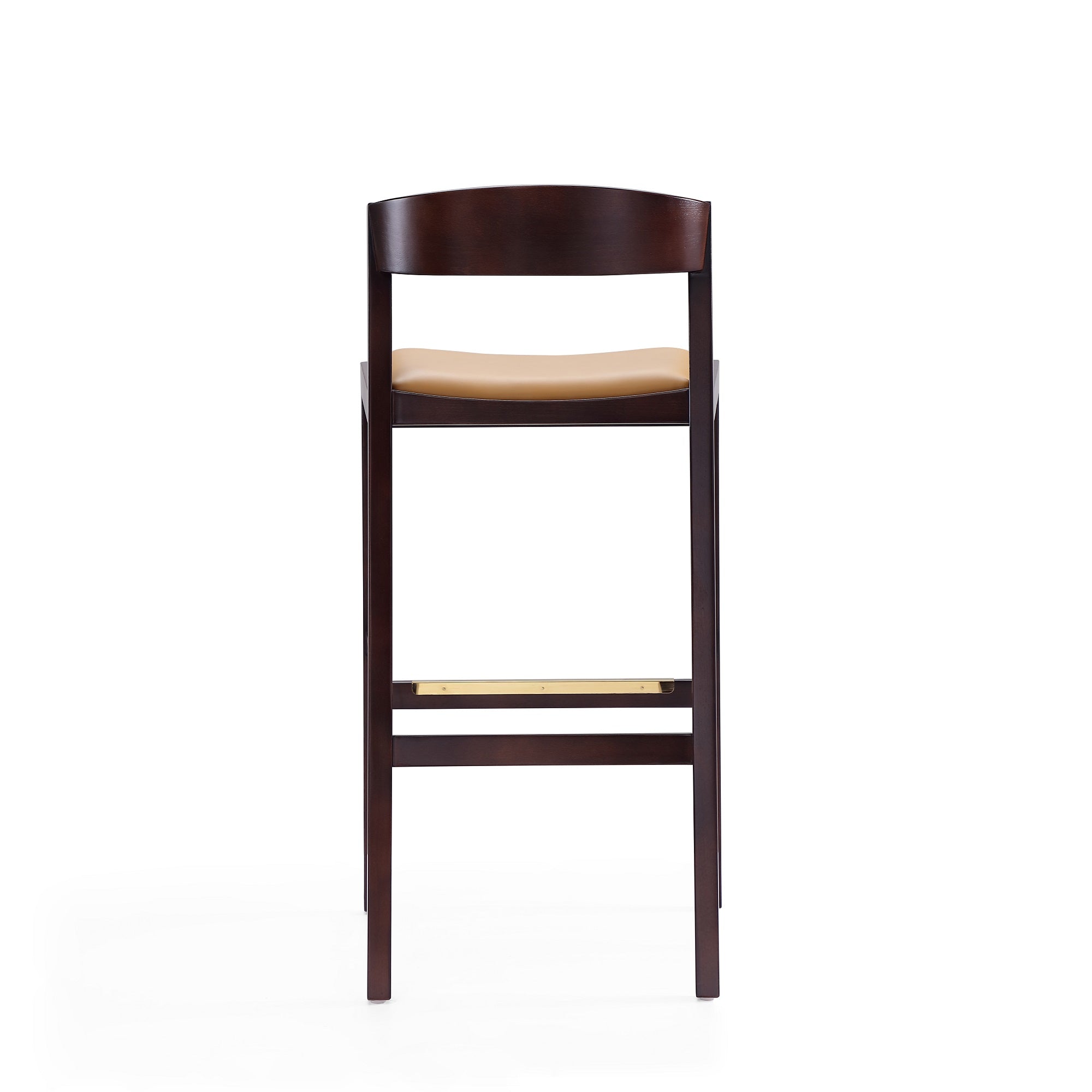 Alt View 3. Manhattan Comfort - Klismos Mid-Century Modern Wood Upholstered Barstool - Set of 2 - Camel.