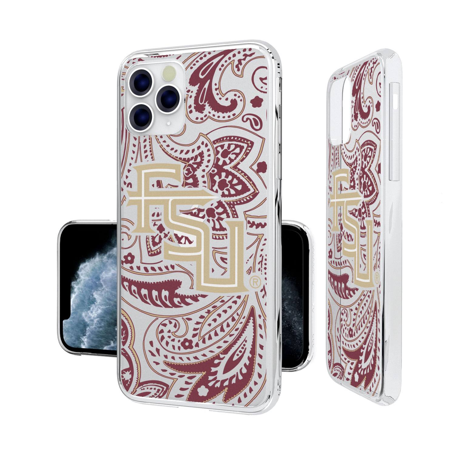 Alt View 3. Keyscaper - Florida State Seminoles iPhone Paisley Design Clear Case - 12 mini - Multicolor.