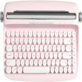 RTMB - ACTTO B303 Wireless Typewriter Keyboard, Bluetooth, Retro Design, Pink - Size: B303 Style: Baby Pink