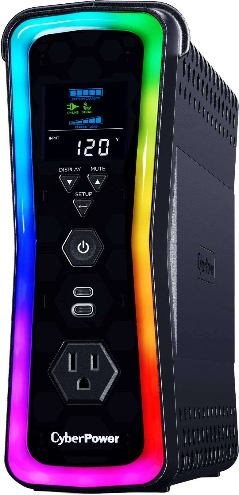 BATTERY CAPACITY  
ON LINE SAVING  
CURRENT LOAD  
INPUT V 120  
DISPLAY MUTE SETUP  
CyberPower