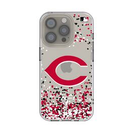 Keyscaper - MLB - Cincinnati Reds iPhone Confetti Design Clear Case - 14 - Multicolor