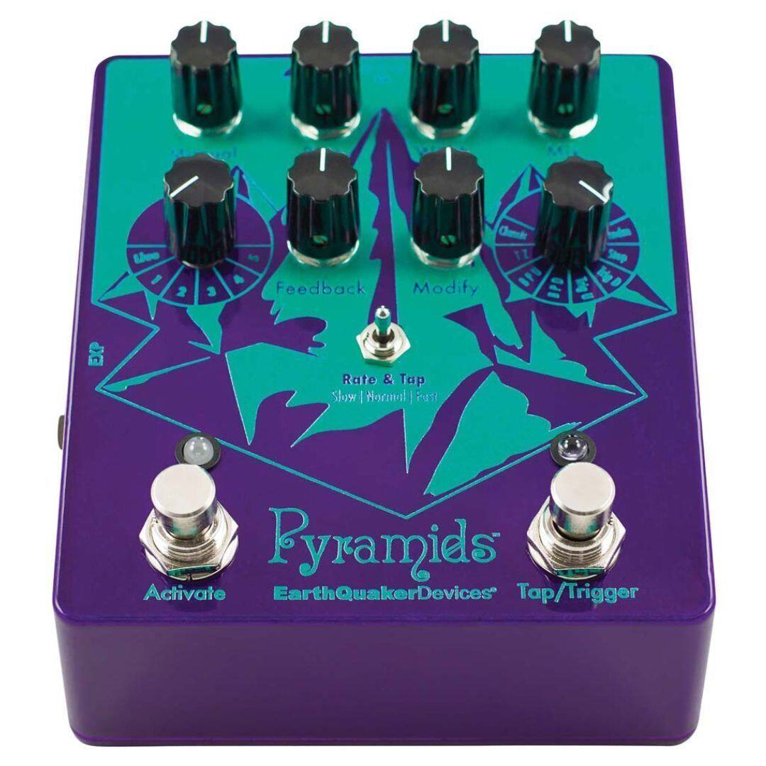 Pyramids  
EarthQuakerDevices  

Uee 1 2 3  
Cenale 11  
Feedback  
Modify  
Rate & Tap  
Slow | Normal | Fast  
Tap/Trigger  
Activate