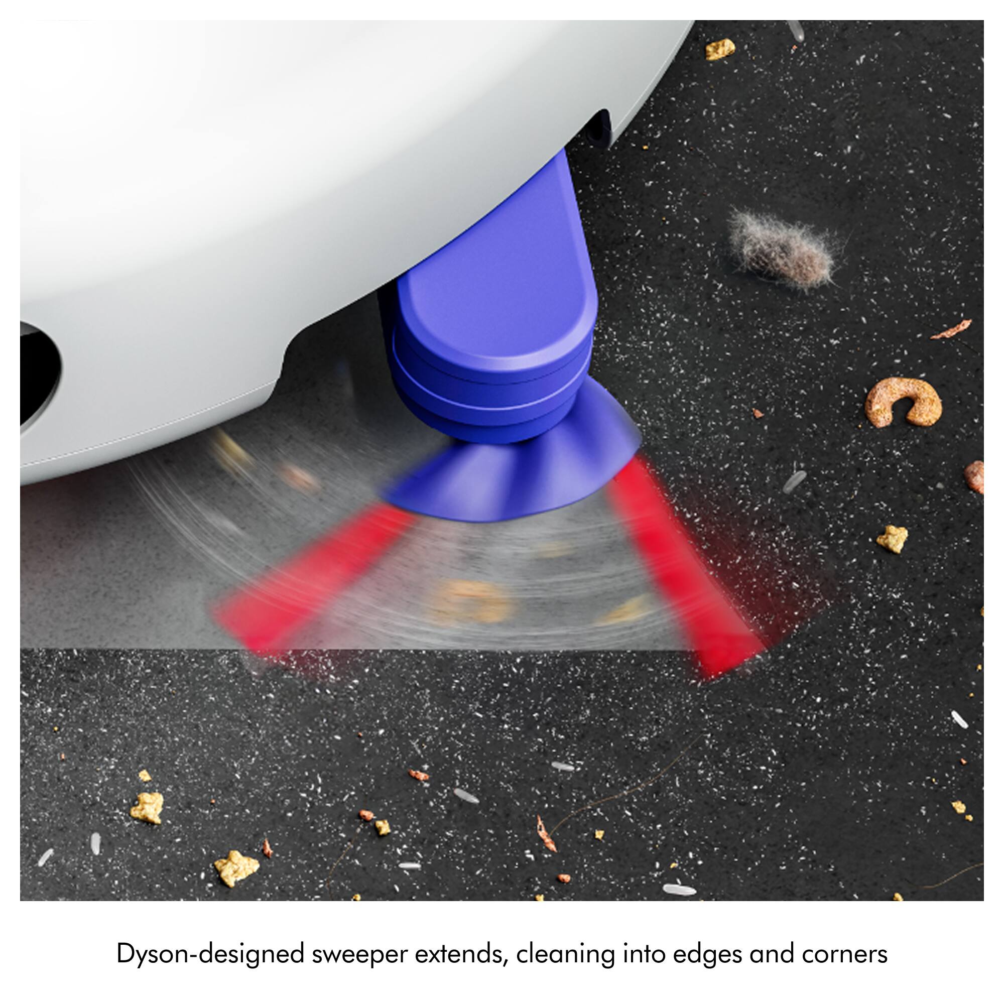 Dyson-designed sweeper extends, cleaning into edges and corners