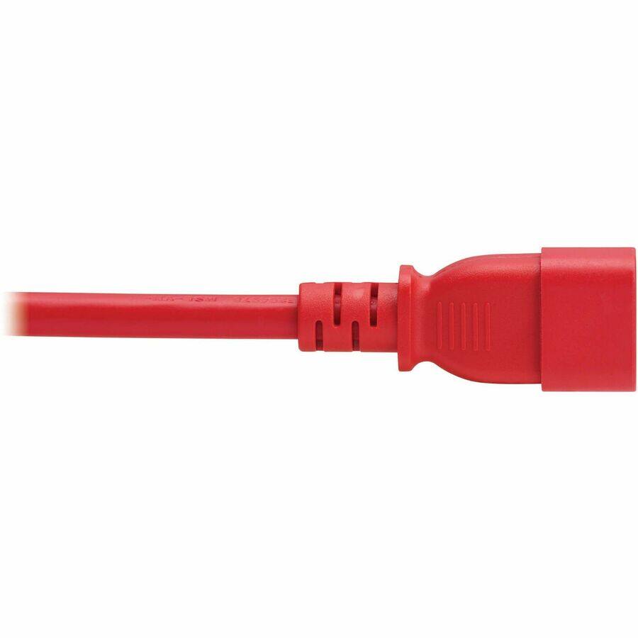Alt View 2. Tripp Lite - Eaton Tripp Lite Series Power Cord, C14 to C21 - Heavy-Duty, 15A, 250V, 14 AWG, 3 ft. (0.9 m), Red - For Computer - Red.