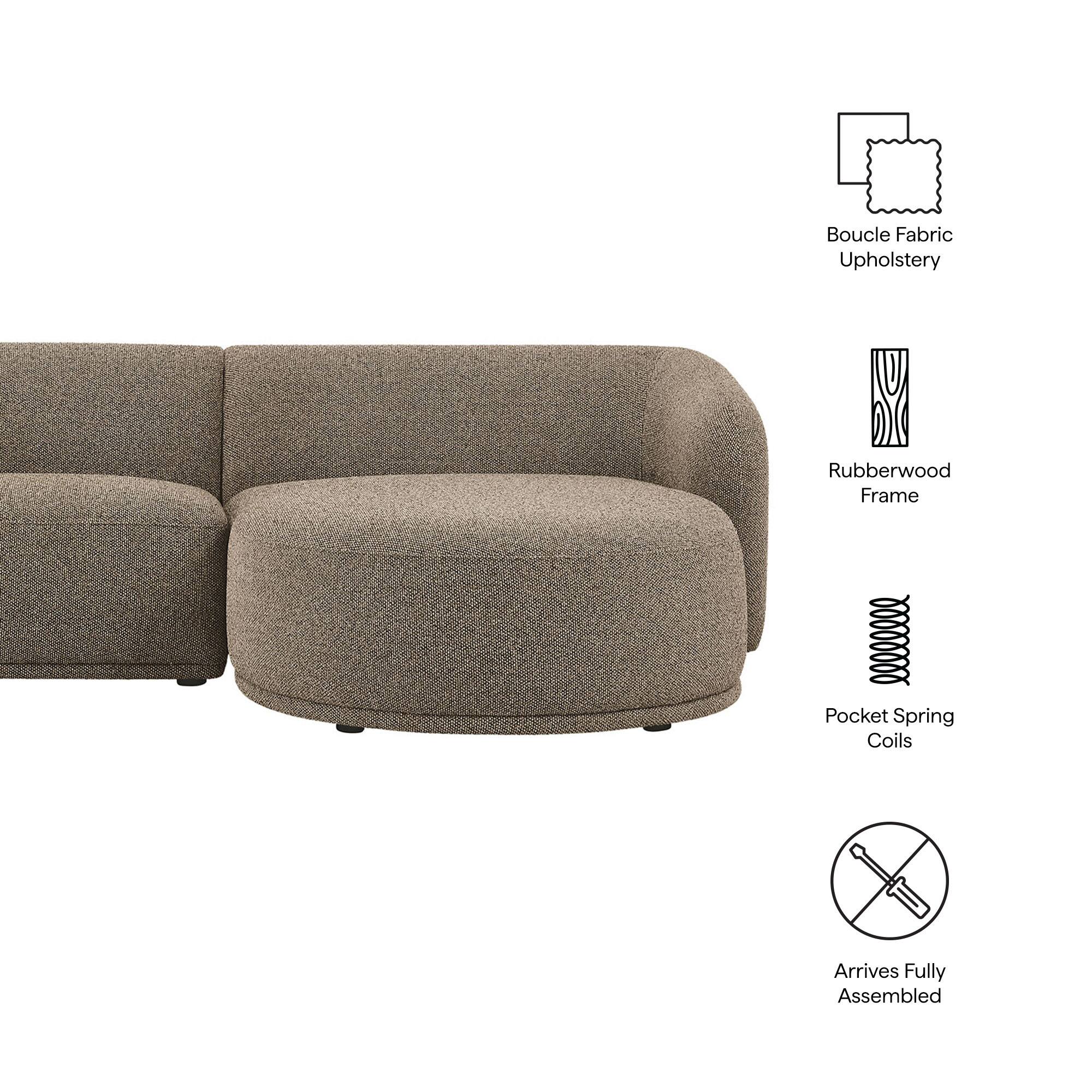 Monica 2 Piece Right Facing Boucle Fabric Modular Sofa with Chaise by ...