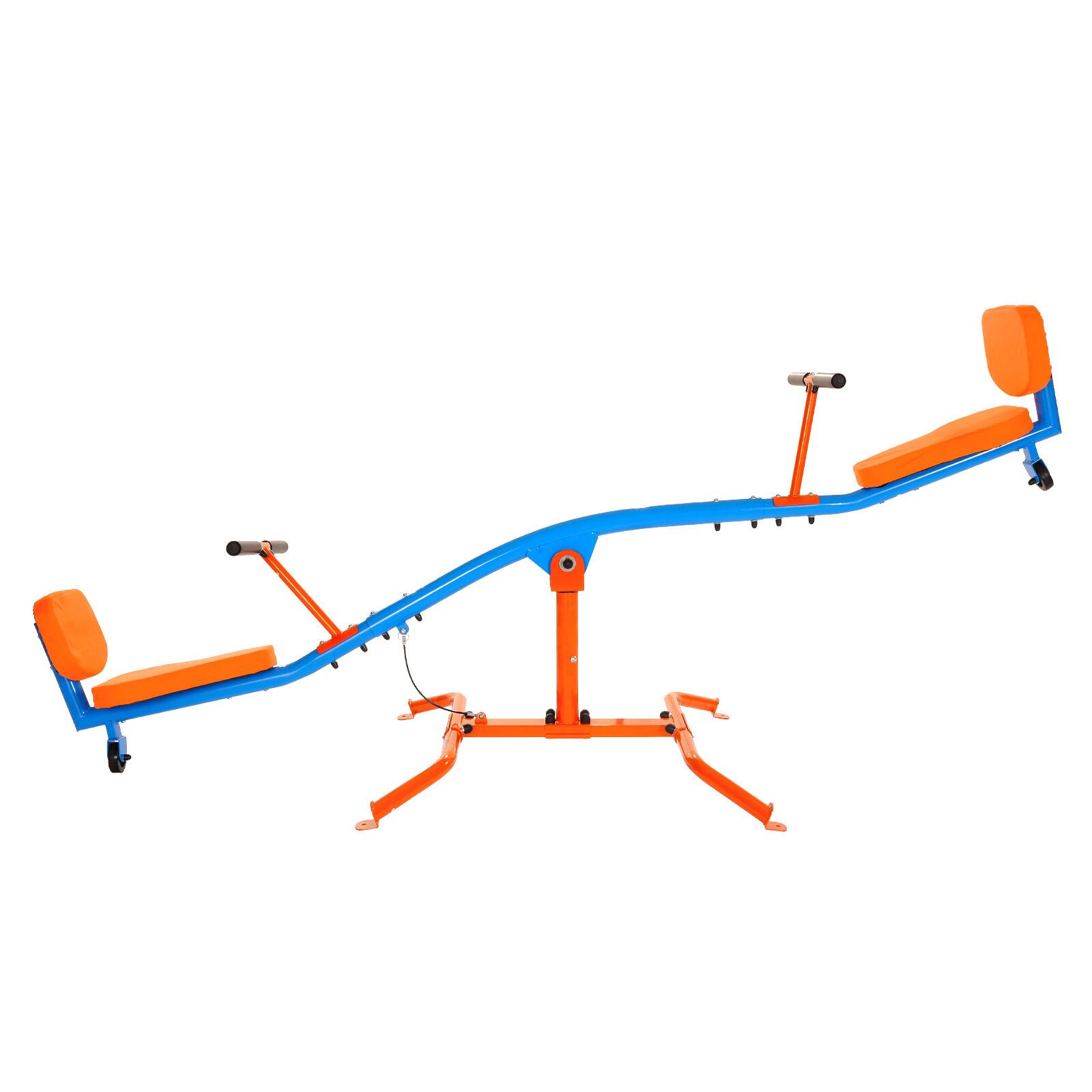 Alt View 5. VEVOR - Kids Seesaw, 300 lbs Load Capacity, Sit and Spin Teeter Totter with Easy-Grip Handles, Kids Outdoor Playground Equipment - Orange, blue.
