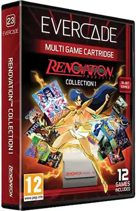 23 EVERCADE MULTI GAME CARTRIDGE
RENOVATION PRODUCTS
RENOVATION COLLECTION 1
18-BIT GAMES
12 GAMES INCLUDED
www.pegi.info - RP (Rating Pending)