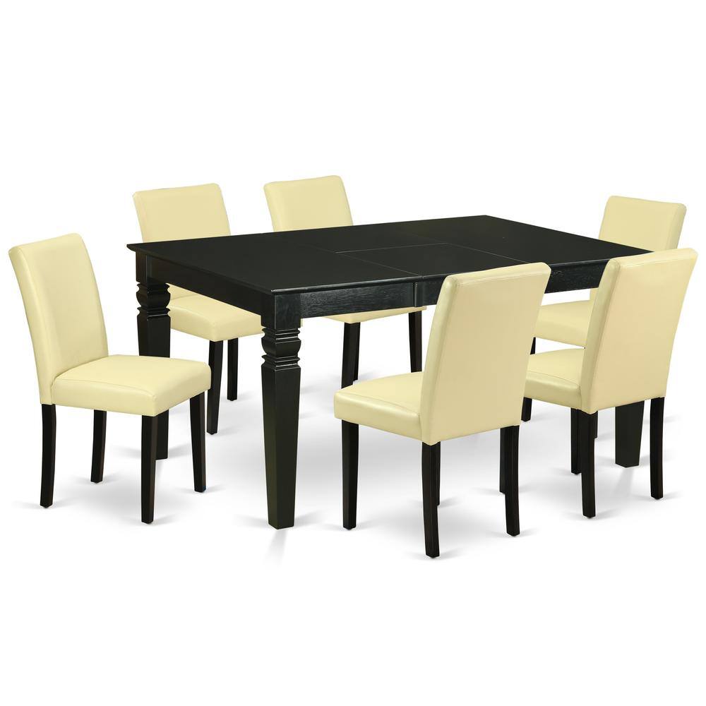 Back. East West Furniture - Dining Room Set Black - Brown.