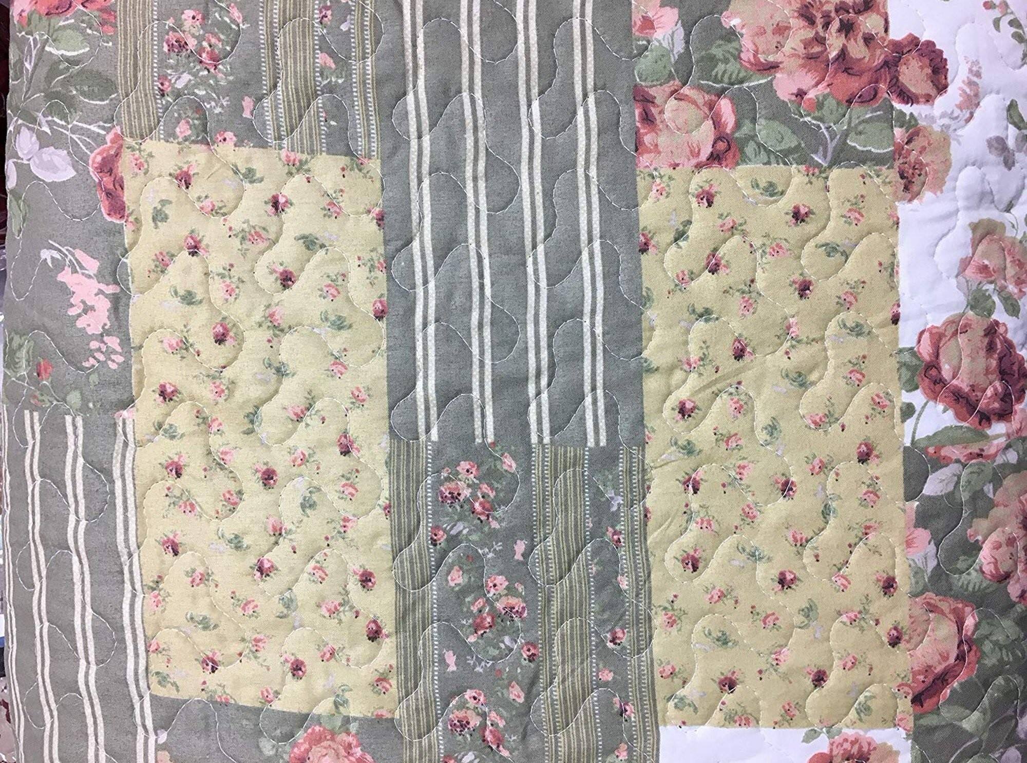J&V TEXTILES Reversible Quilt Set Green - Best Buy