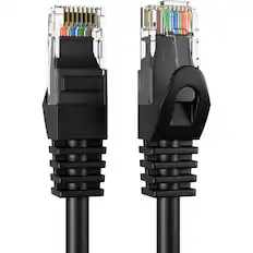 Front. Cables Direct Online - Cat5e Ethernet Cable 3ft, 350MHz UTP LAN Network Patch Cord for PC Modem Router TV Printer Console - Black.