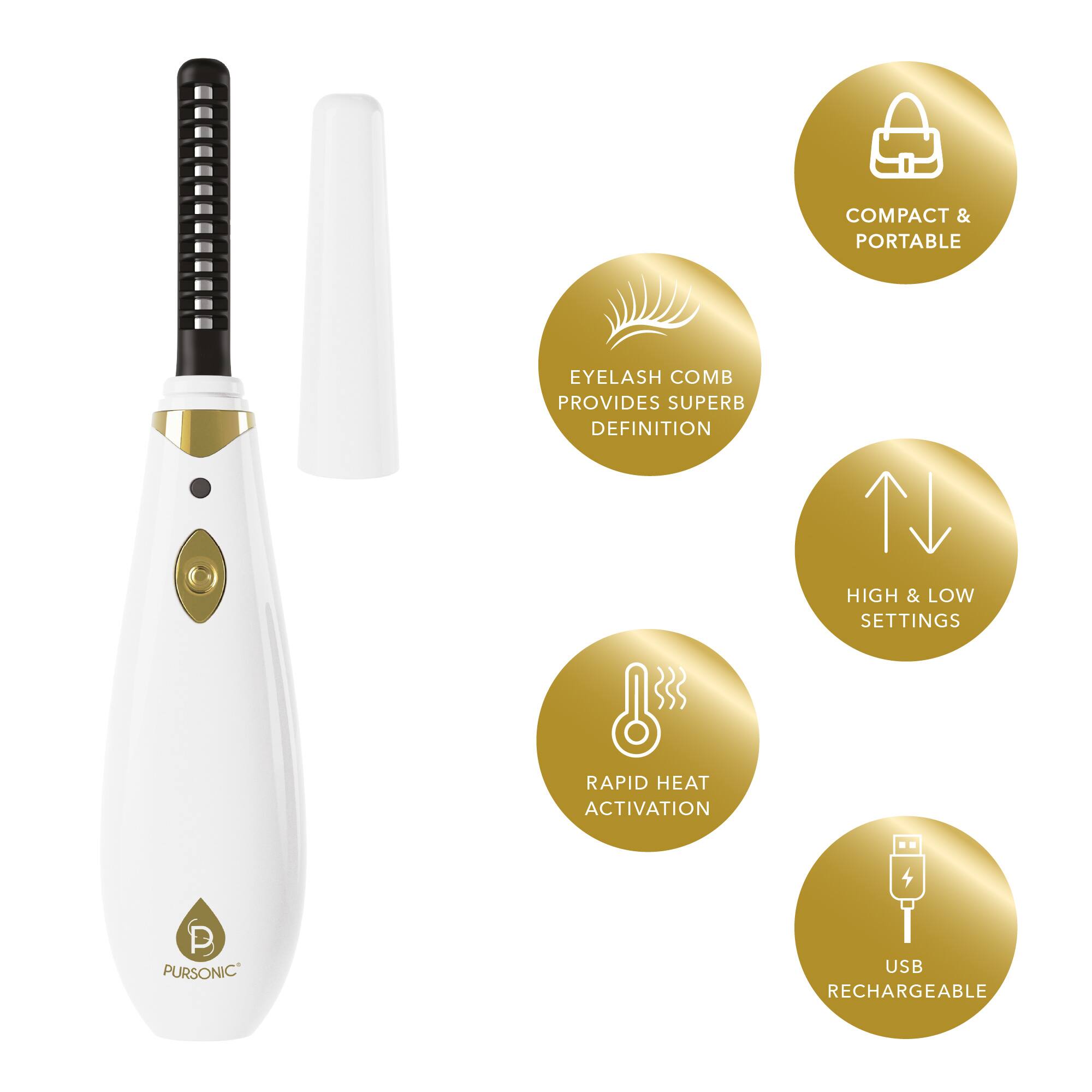 COMPACT & PORTABLE  
EYELASH COMB PROVIDES SUPERB DEFINITION  
RAPID HEAT ACTIVATION  
HIGH & LOW SETTINGS  
USB RECHARGEABLE