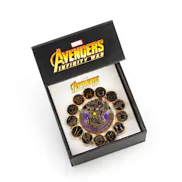 SalesOne LLC - Marvel Avengers: Infinity War Official Infinity Gauntlet and Avengers Pin Set - Gold
