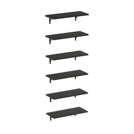 Furinno - Rossi 18-Inch Wall Mounted Floating Display Shelves, Set of 6 - Espresso