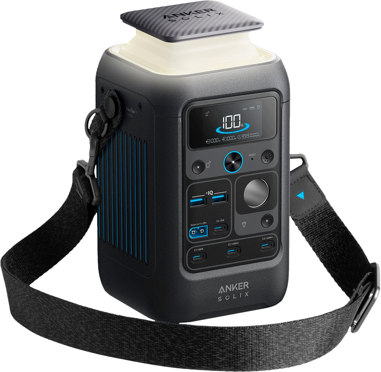 Anker - SOLIX C300X DC Portable Power Station 288Wh (90,000mAh) Extremely Portable & Fast Charge (288 Wh Capacity) - Black - Front_Zoom