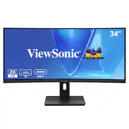 ViewSonic - VG3409C 34" UWQHD Curved Monitor with 96W USB-C - Black