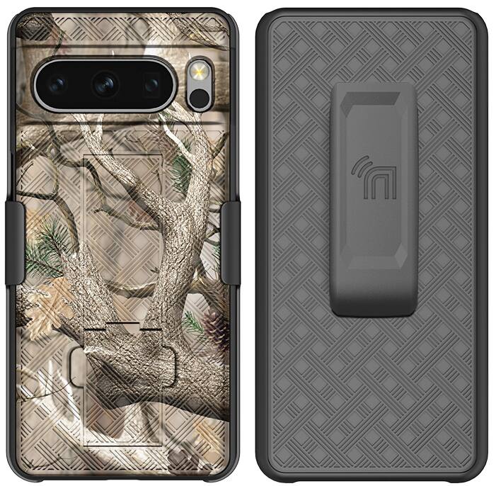 Alt View 4. Nakedcellphone - Combo for Google Pixel 8 Pro - Slim Case and Belt Clip Holster - Camo.