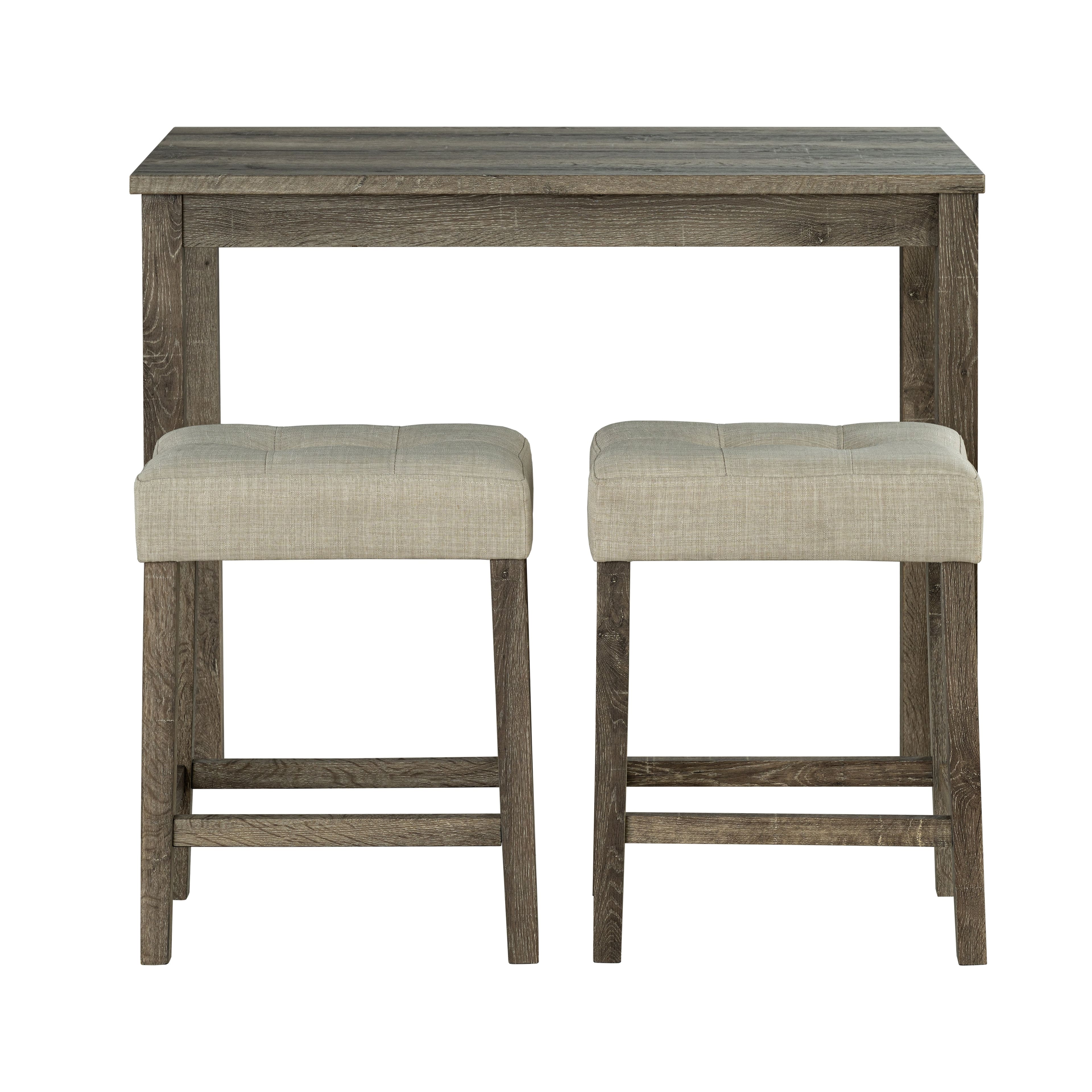 Boyel Living - 3-Piece 36 in. H Bar Table Set with Engineered Wood Top Dining Table and 2-Stools - Brown