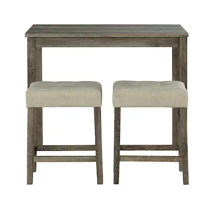 Front. Boyel Living - Brown 3-Piece 36 in. H Bar Table Set with Engineered Wood Top Dining Table and 2-Stools - Brown.