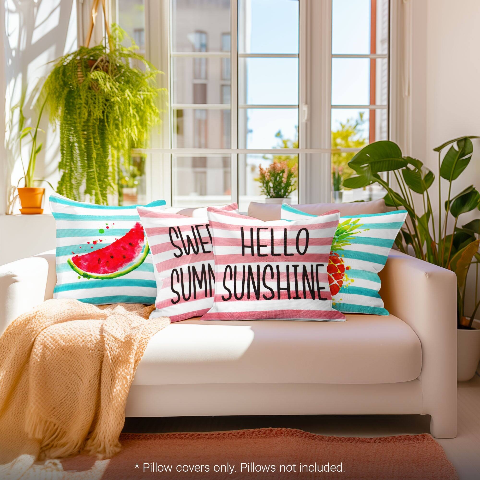 SWE HELLO SUMM SUNSHINE  
* Pillow covers only. Pillows not included.