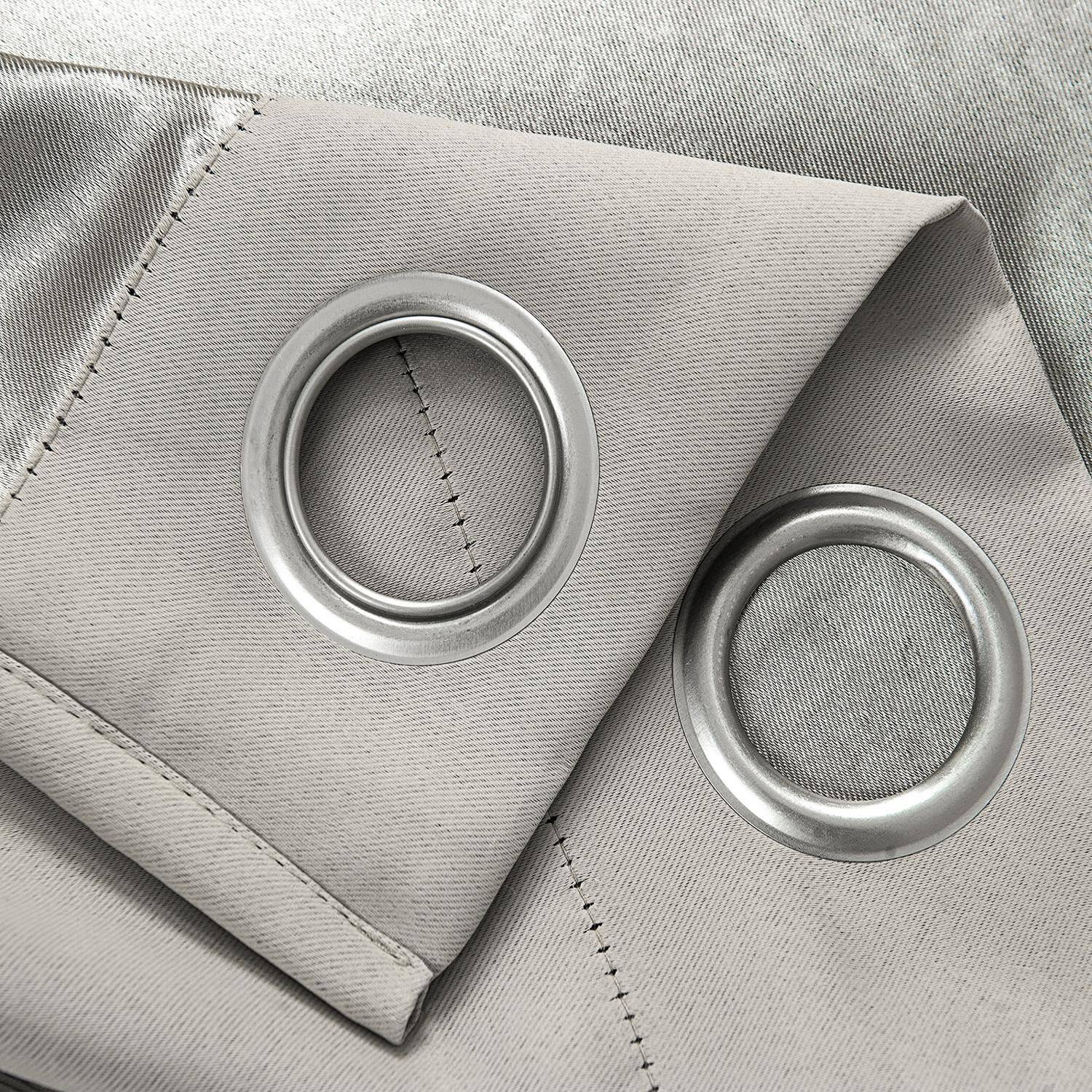 Angle. RT Designers Collection - RT Designers Collection Anchorage Blackout Grommet Curtain Panel 54" x 84" Silver - Silver.