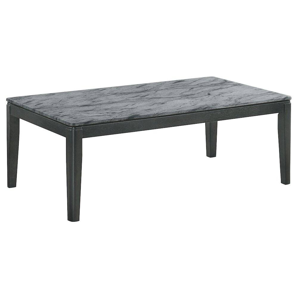 Front. Coaster Co. of America - Mozzi Rectangular Faux Marble Coffee Table Grey and Black - Gray.