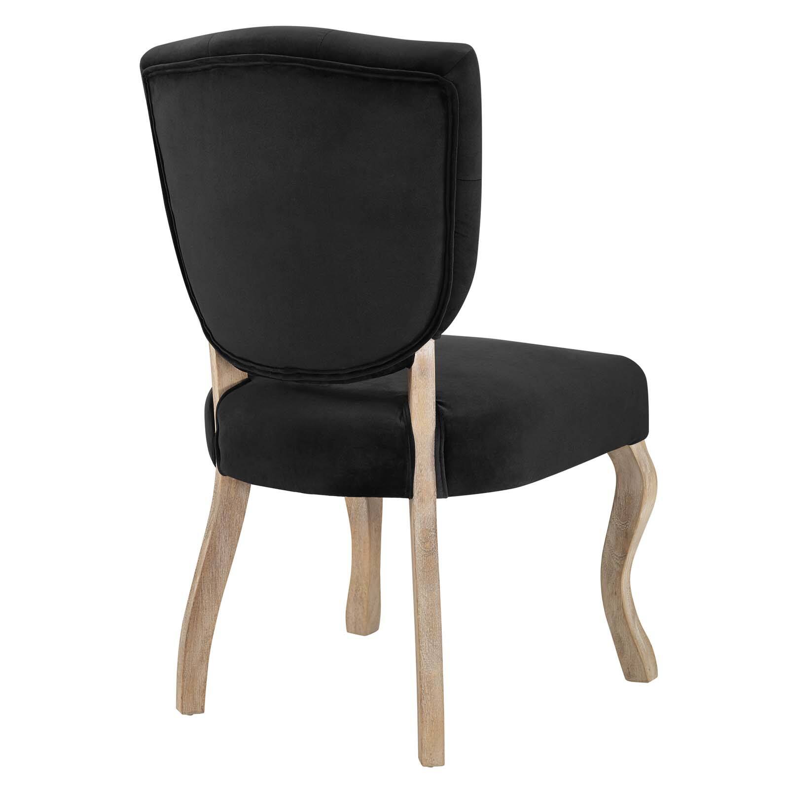 Back. Modway - Array Vintage French Performance Velvet Dining Side Chair by Modway - Black.