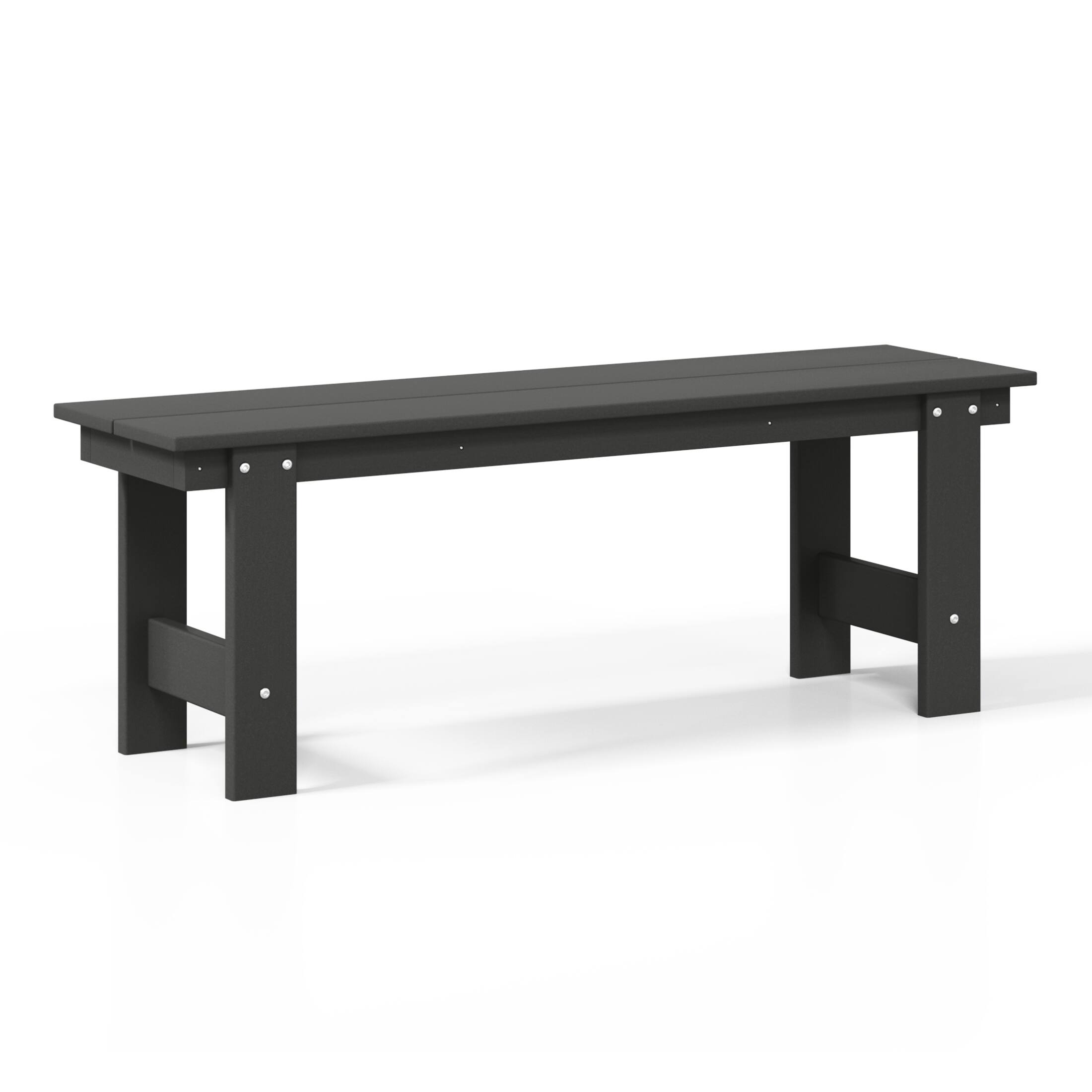 Alt View 2. WestinTrends - WestinTrends Ashore Outdoor HDPE 48" Modern Backless Patio Bench - Gray.