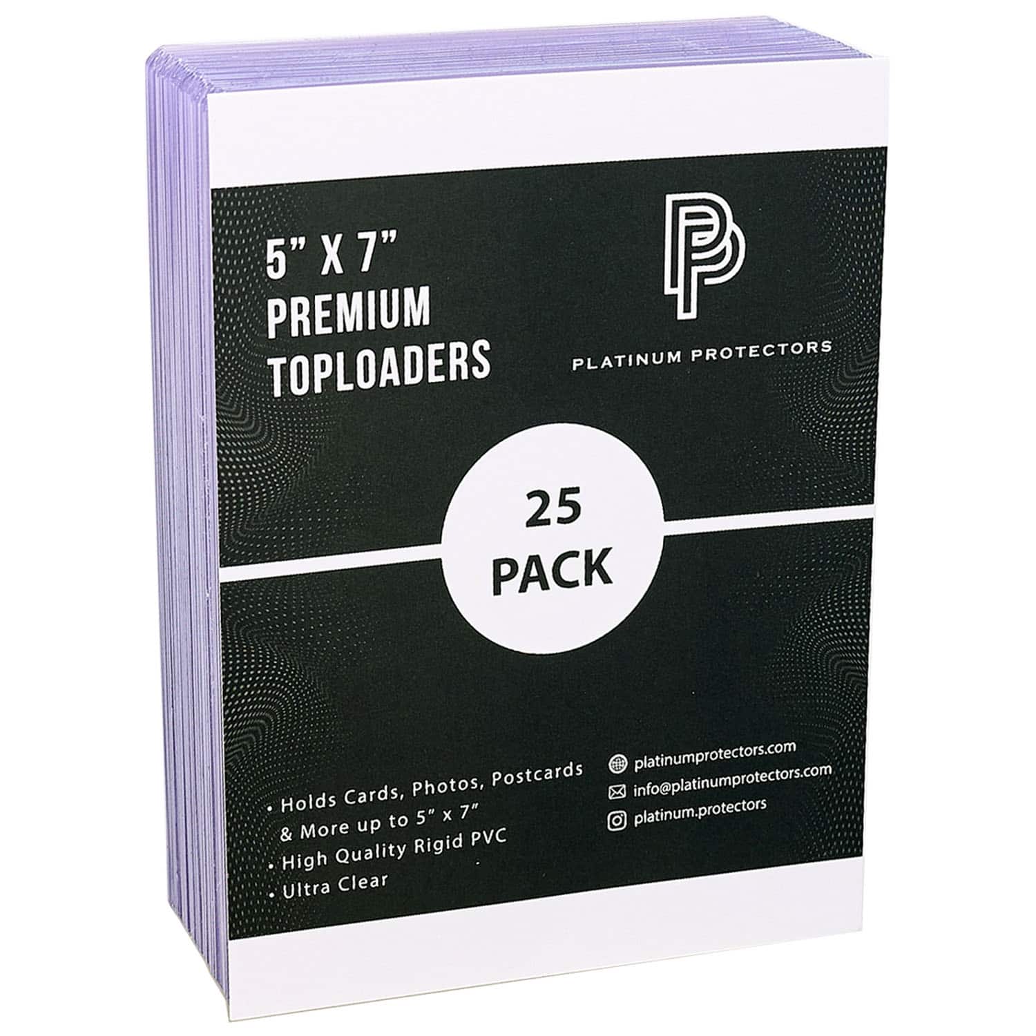 Platinum Protectors - Premium 5" x 7" Toploaders Plastic Rigid Holders for Photos, Documents, Memorabilia, Photographs and Collectibles - Clear