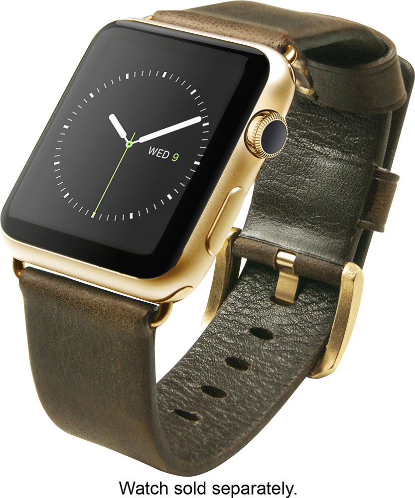 Nomad Leather Strap for 42mm Brown/Gold STRAP-APPLE-42-IT-BRN-GL-BBY Buy
