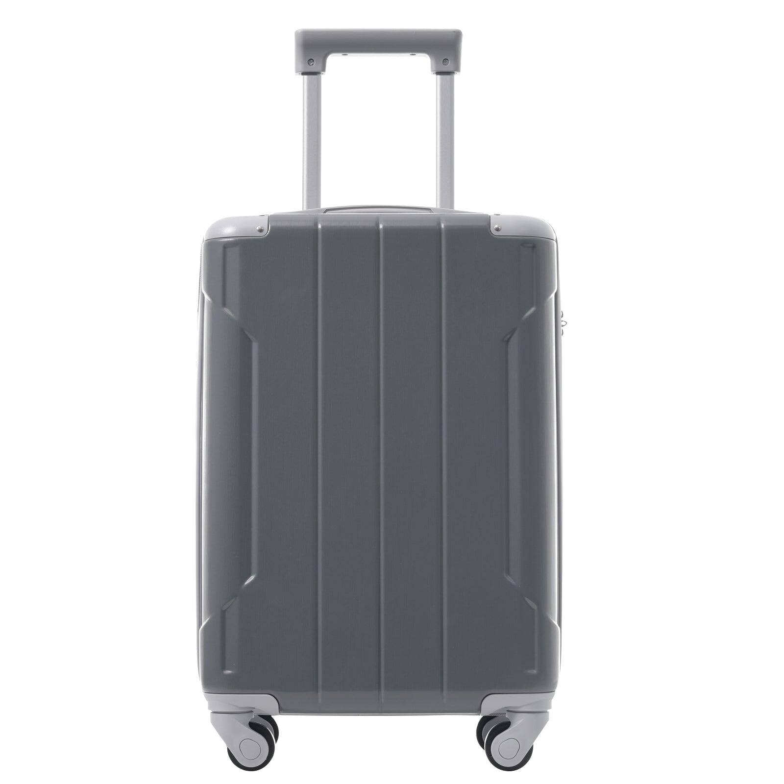 Alt View 4. BreeBe - 20" Carry-On Luggage Set 3-Piece, Lightweight Hardshell ABS Suitcases with Spinner Wheels for Weekend & Business Trips - Cool Gray.