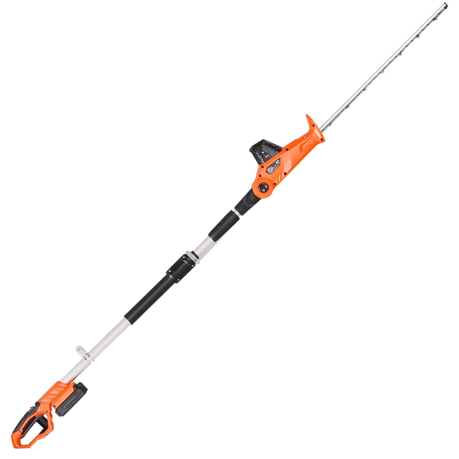 Alt View 5. VEVOR - Electric Hedge Trimmer, 1200 RPM, 6.2 - 7.8 Ft Extendable, Pole Hedge Trimmer for High Branch - Orange and Black.