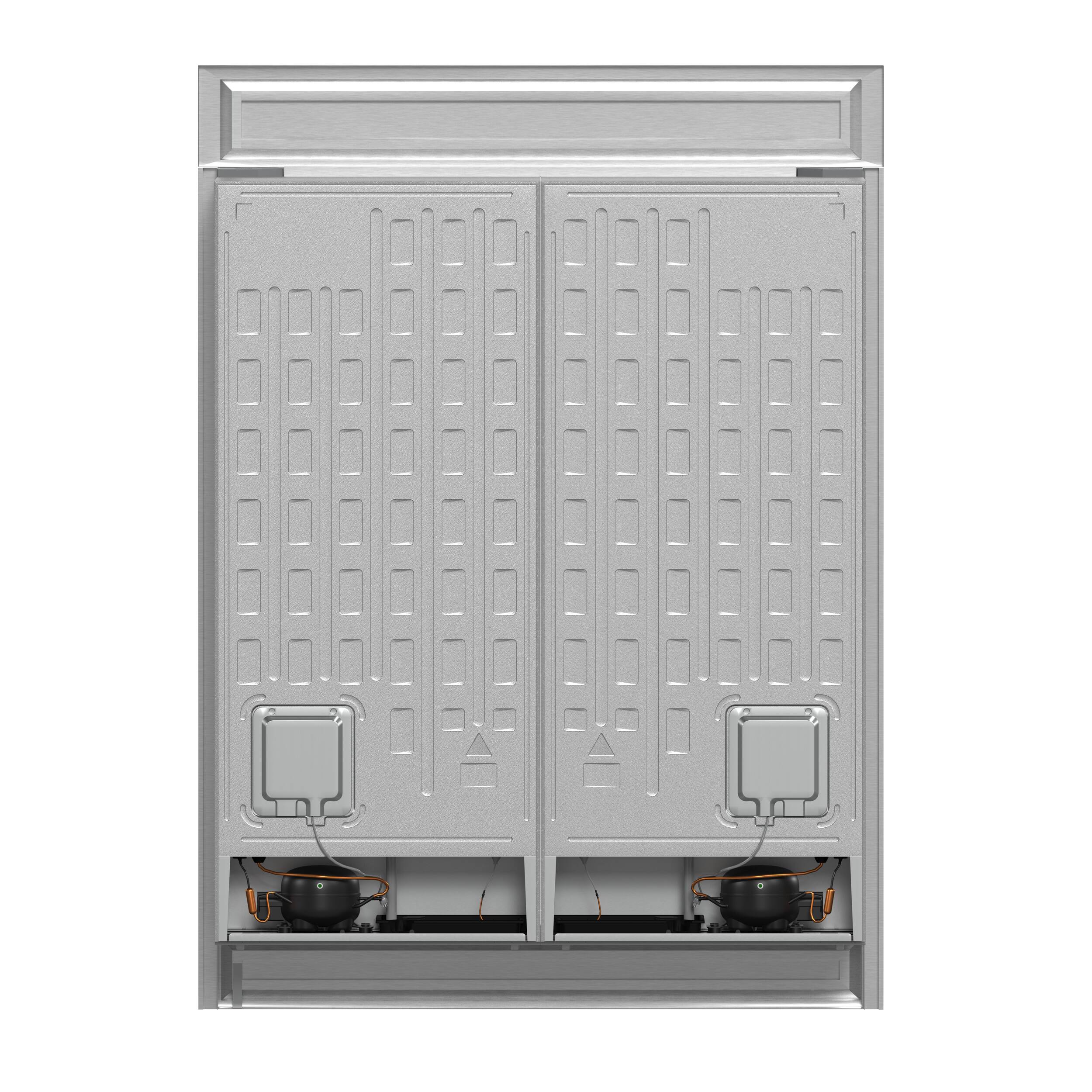 Back. Forno Appliances - Maderno 27.2 Cu. Ft. Built-In Side-by-Side Convertible Refrigerator/Freezer with Decorative Grill - Stainless Steel.