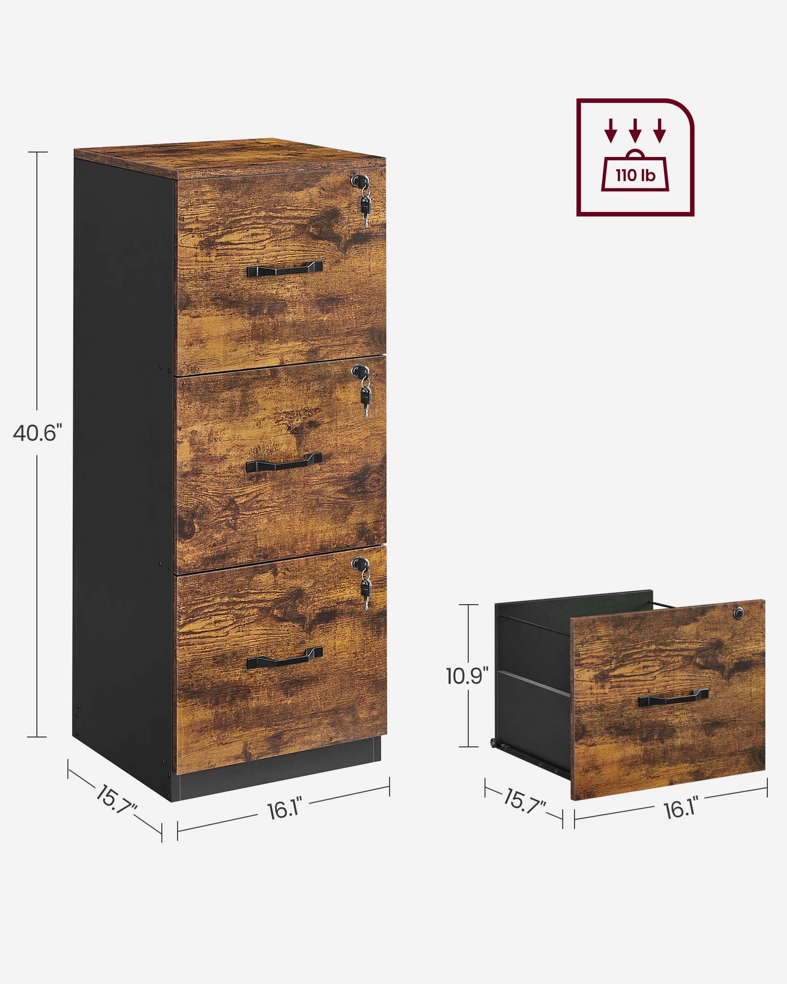 110 lb  
40.6"  
15.7" x 16.1"  
10.9"  
15.7" x 16.1"