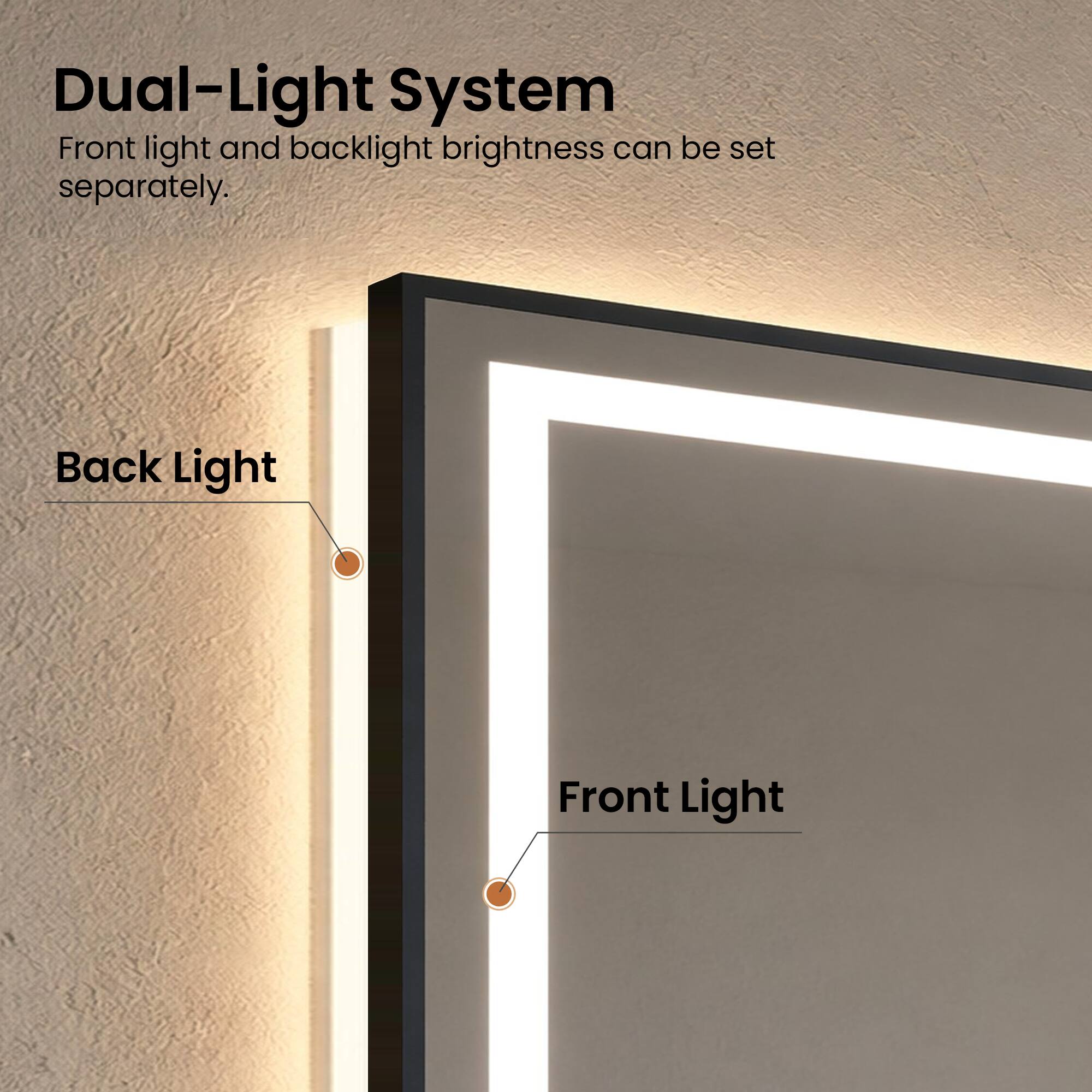 Dual-Light System  
Front light and backlight brightness can be set separately.  
Back Light  
Front Light