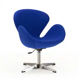 Manhattan Comfort - Raspberry Modern Upholstered Swivel Lounge Chair - Blue