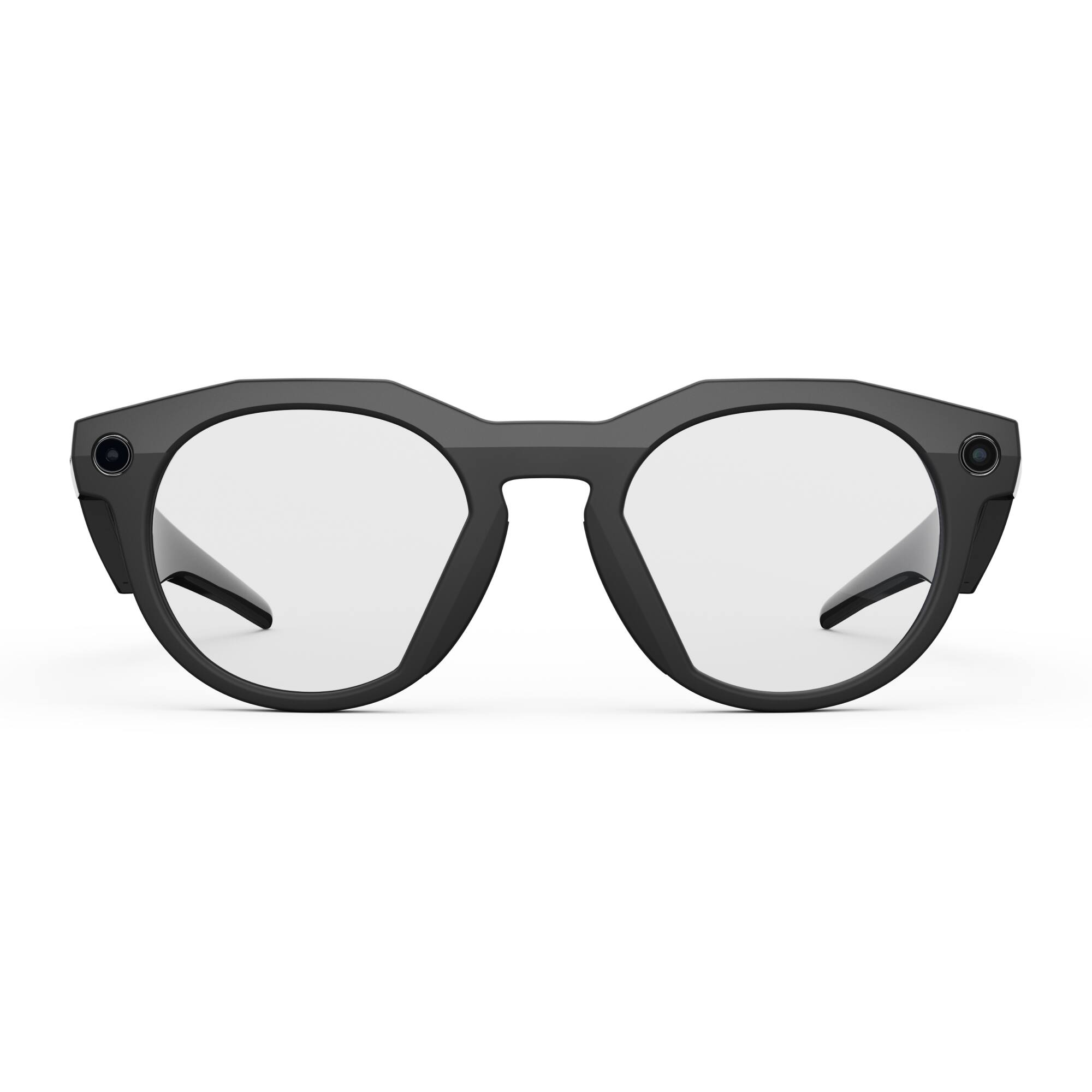 Angle. Oakley Meta - HSTN glasses - with Meta AI, Audio, Photo, Video Compatibility - Clear Lenses - Black.