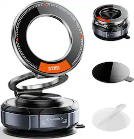 VEAT00L - MagSafe Car Mount, Suction Cup Phone Holder, 360° Zinc Alloy Vacuum Car Holder, 98 LBS Strong for iPhone 17 16 15 14 13 - Black
